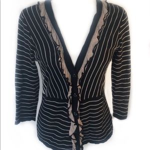 Cabi The Flirt Button Down Ruffled Cardigan - M